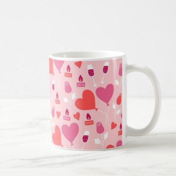 Valentine's Day Pink Red Heart Balloons Pattern Coffee Mug by PineAndBerry at Zazzle