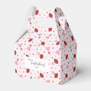 Valentine's Day Pink & Red Heart Lollipop Suckers Favor Boxes