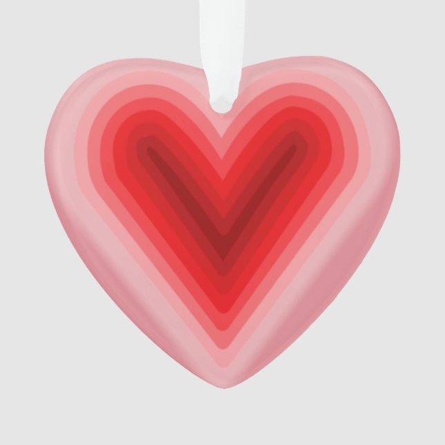 Valentine's Day Pink & Red Heart Ornament  (Front)