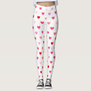 Valentines Day Pink & Red Hearts Leggings