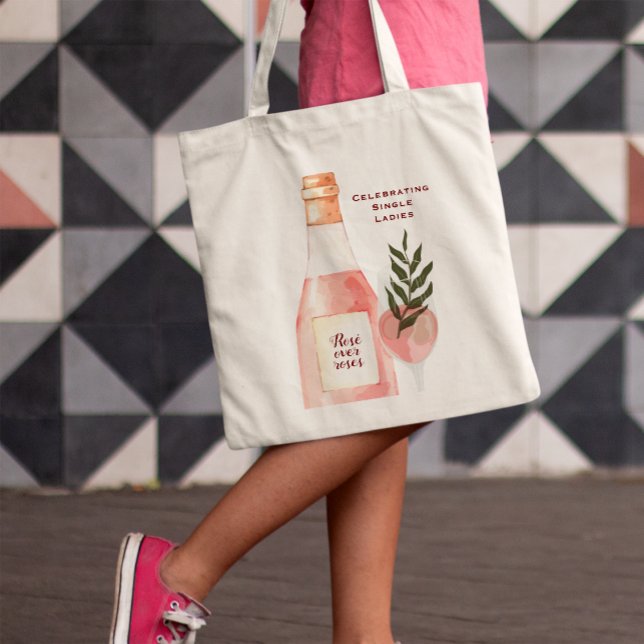 Valentine's Day Pink Rosé over Roses  Tote Bag (Creator Uploaded)