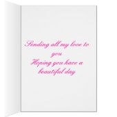 Valentines Day Pink Rose with Rain Drops Cards (Inside (Right))