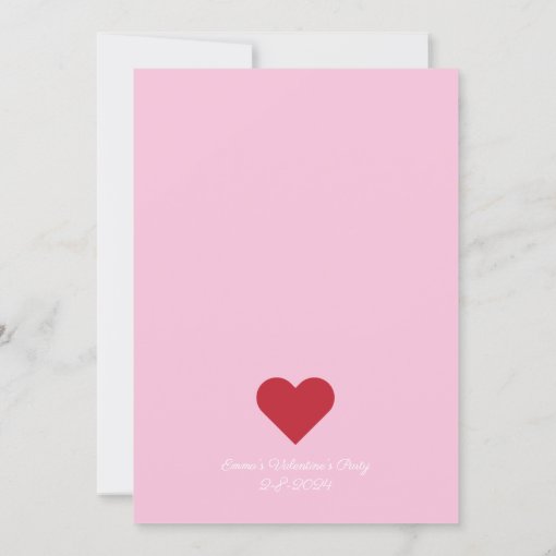 Valentine's Day Pink Scalloped Edge Party Invitation | Zazzle