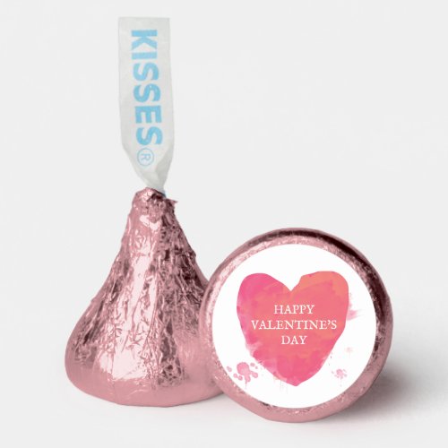 Valentines Day Pink Watercolor Love Heart Hersheys Kisses