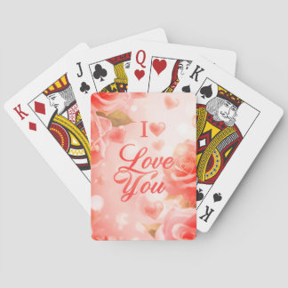 Valentine's Day Pink + White Classic Playing Cards