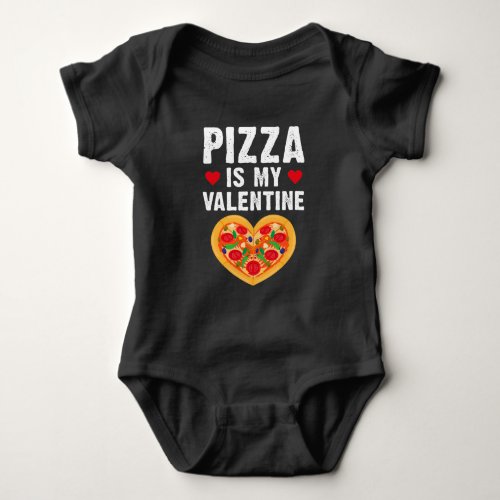 Valentines Day Pizza Fast Food Lover Baby Bodysuit