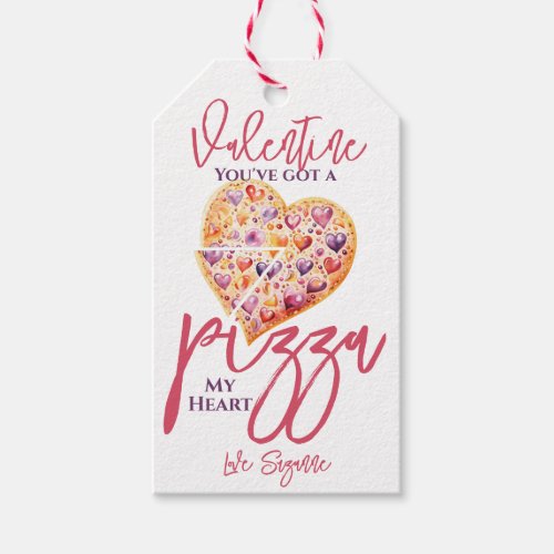 Valentines Day Pizza My Heart Gift Tags