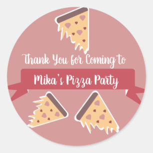 Valentines Day Pizza Party Kids Party Classic Round Sticker
