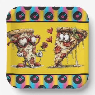 Valentine's Day Pizza Party  Paper Plates