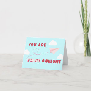Valentine's Day Plane Awesome Folded Note Card