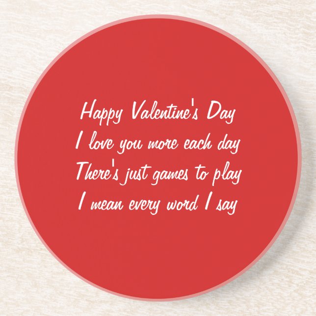Valentine's day poem drink coaster (Front)