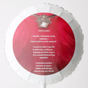 Valentine's Day poem on helium balloon