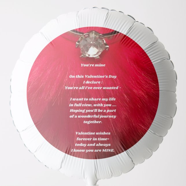 Valentine's Day poem on helium balloon (Front)