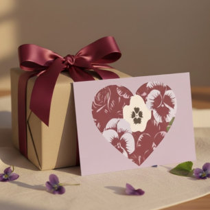 Valentine's Day Postcard Violet Heart