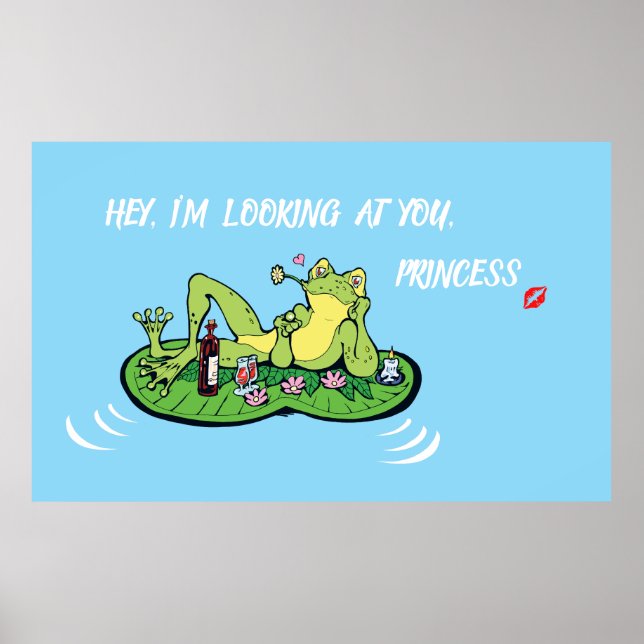 Valentine's Day Poster Love Funny Princess Frog  (Front)