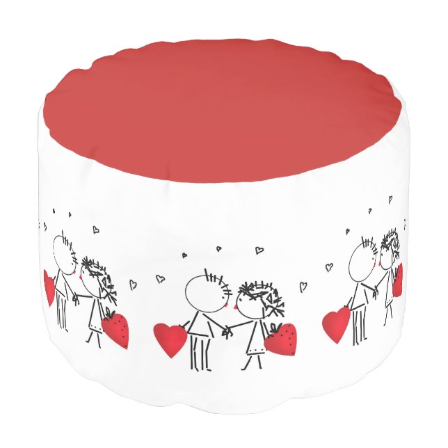 Valentine's day pouf (Angled Front)