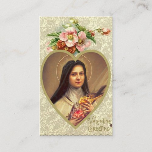 Valentines Day Prayer Holy Card with St Therese