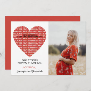 Valentines day pregnancy announcement big heart