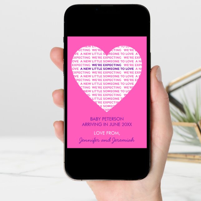 Valentines day pregnancy announcement cute pink (Front Digital)