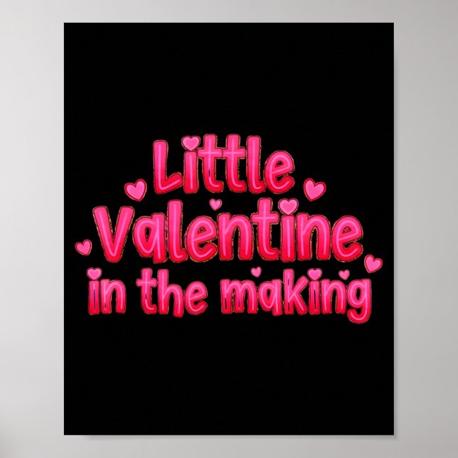 Valentines Day Pregnancy Announcement Little Valen Poster (Front)