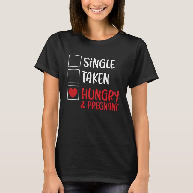 Valentines Day Pregnancy Announcement Pregnant Cou T-Shirt (Front)