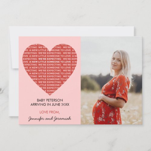 Valentines day pregnancy announcement red pink