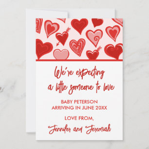 Valentines day pregnancy announcement red sweet