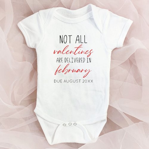 Valentines Day Pregnancy Announcement Reveal Baby Bodysuit