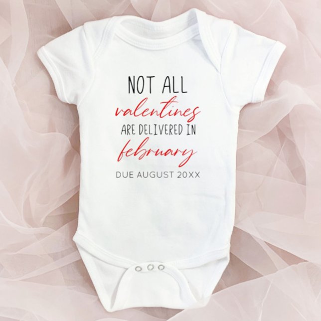 Valentine's Day Pregnancy Announcement Reveal Baby Bodysuit (Creator Uploaded)