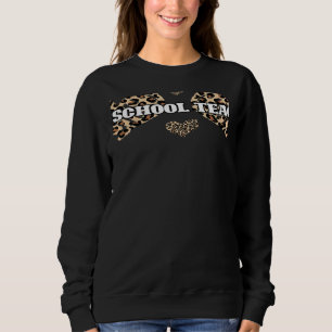 Valentines Day Preschool Teacher Cute Leopard Chee Sweatshirt