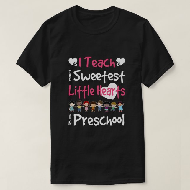 Valentines Day Preschool Teacher  T-Shirt (Design Front)