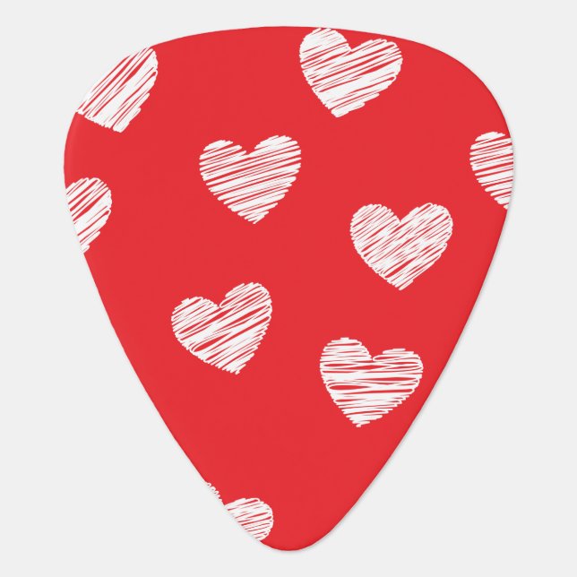 Valentine's Day presents ideas with hearts. Guitar Pick (Front)