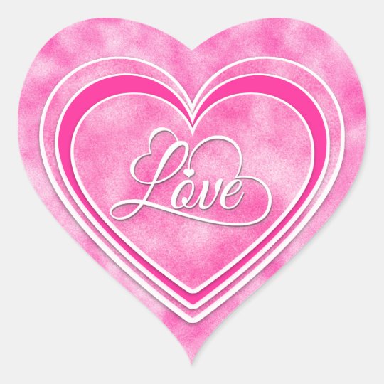 Valentine's Day - Pretty Pink Hearts Love WA Heart Sticker | Zazzle.com