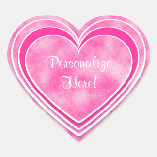 Valentine's Day - Pretty Pink Hearts Personalize Heart Sticker