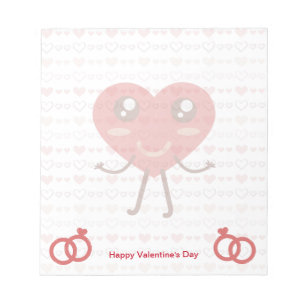 Valentine's Day Pretty Red Heart and Small Hearts Notepad