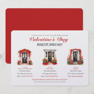 Valentine's Day Progressive Dinner Party Invitation