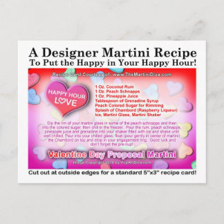 Valentine's Day Proposal Martini Recipe Card