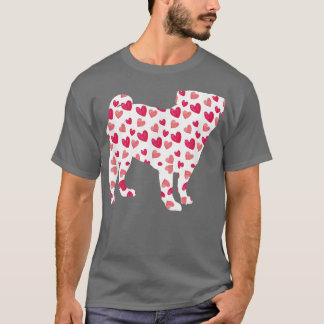 Valentines Day Pug Hearts Puppy Dog Lover  T-Shirt