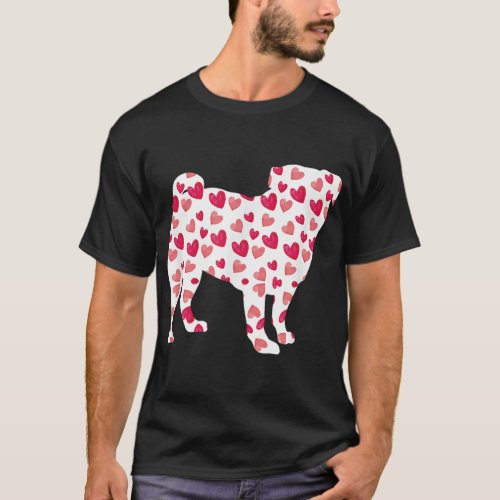 Valentines Day Pug Hearts Puppy Dog Lover T_Shirt