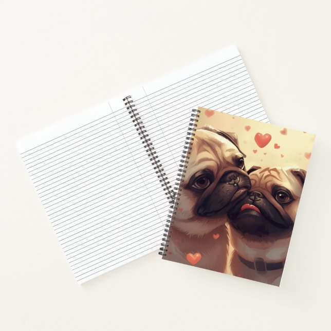 Valentine's Day Pug Notebook: Pugs & Kisses Notebook (Inside)