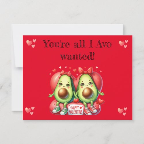 valentines day punny avocado holiday card