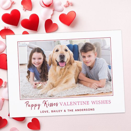 Valentines Day Puppy Kisses Puppy Dog Photo Holiday Card