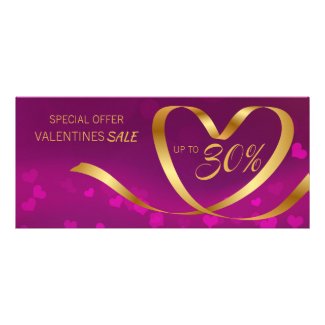 Valentine's Day Purple Gold Heart Ribbon Discount