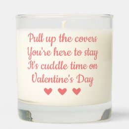 Valentine's Day quote with pink hearts, text based Scented Candle