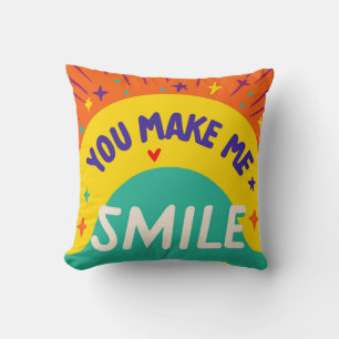 Valentine's Day quote "You make me smile" Throw Pillow