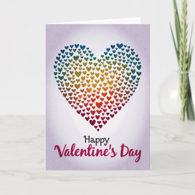 Valentines Day Rainbow Heart Card (Front)