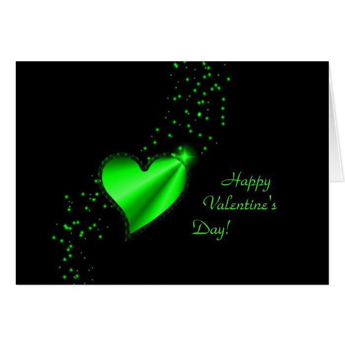 Valentine's Day  Rainbow Heart with Stars on black Greeting Card