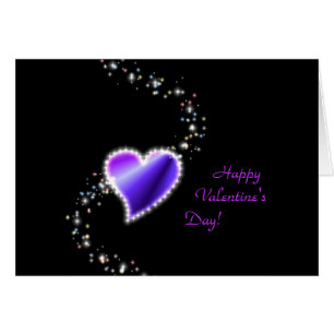 Valentine's Day -Rainbow Heart with Stars on black Cards