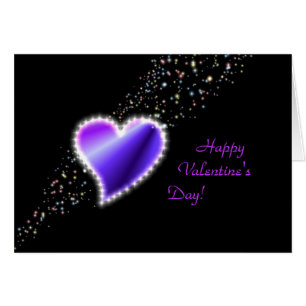 Valentine's Day -Rainbow Heart with Stars on black Cards