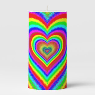 Valentine's Day Rainbow Love Symbol-25543 Pillar Candle